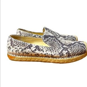 Snake print loafer shoes